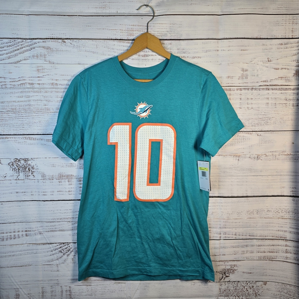 Nike Miami Dolphins Football Hill #10 Graphic Tee NWT Men’s Small‎ Aqua NFL